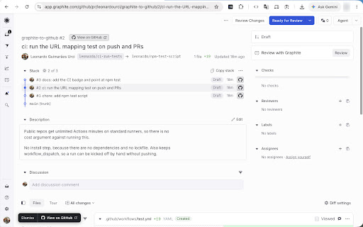 Open in GitHub for Graphite screenshot