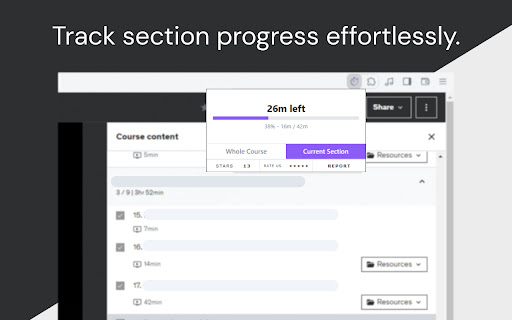 Udemy Remaining Time Calculator screenshot