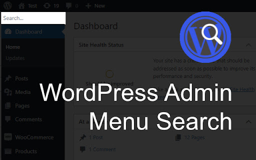 Wordpress Admin Menu Search screenshot