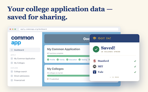 Got In! — College Application & Decision Tracker screenshot