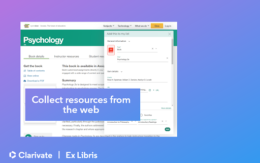Leganto Cite it! Bookmarking Tool screenshot