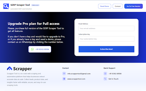 SERP Scraper Tool – Extract Emails, Websites & Phone Numbers screenshot