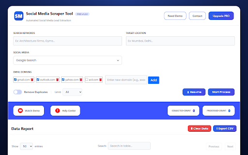 Social Media Scraper Tool – Extract Public Data & Leads screenshot