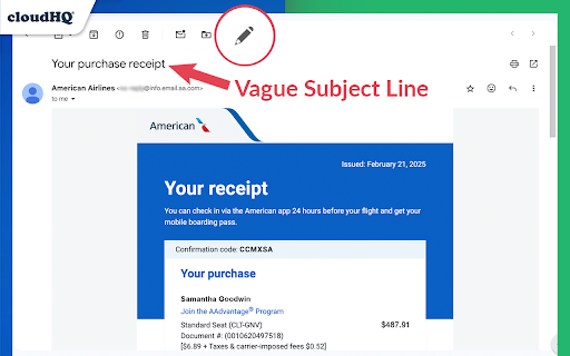 Rename Email Subject by cloudHQ screenshot
