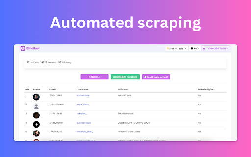 IGFollow - Follower Export Tool for Ins screenshot