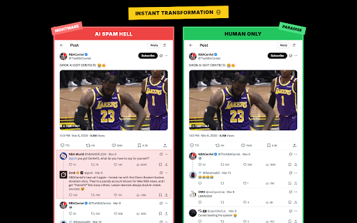 @GrokBlock – KILL AI Spam on X/Twitter screenshot