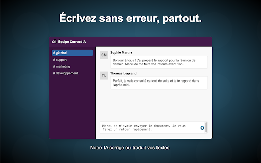 Correct IA : Correction et traduction IA dans vos champs texte screenshot