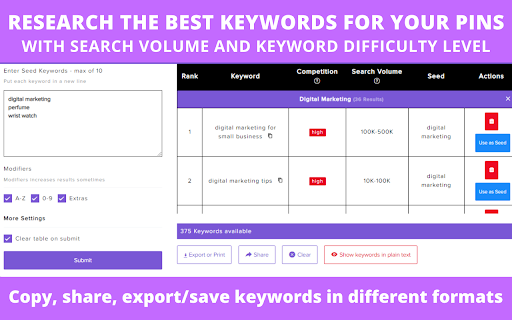 Pindodo - Pinterest Ranking/Keyword Tool screenshot
