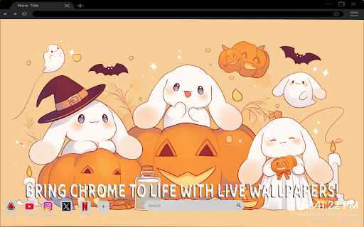 Halloween Cinnamoroll Pumpkins Spooky Cute Live Wallpaper screenshot