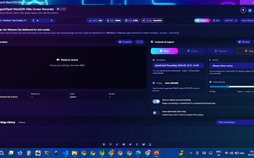 SparkVault NextGEN Elite Screen Recorder screenshot