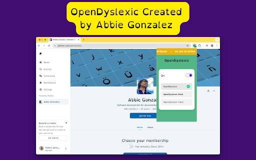 OpenDyslexic for Chrome screenshot