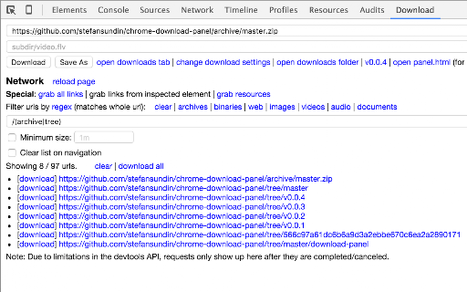 Download panel screenshot
