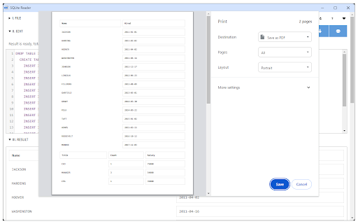SQLite Reader screenshot