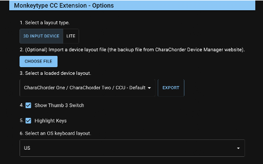 Monkeytype CC Extension screenshot
