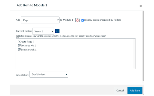 Canvas Page Folders screenshot
