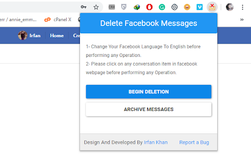 Delete Facebook Messages screenshot
