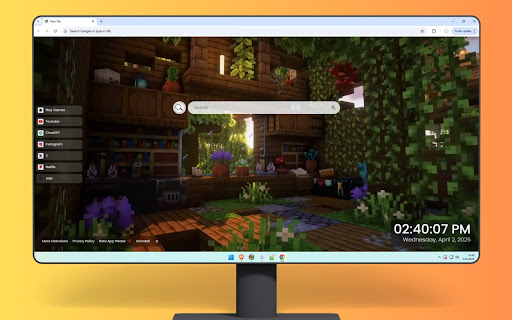 Minecraft Overgrown Cabin Live Wallpaper screenshot