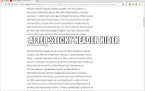 Sticky Header Hider aka Fixed Header Fixer screenshot