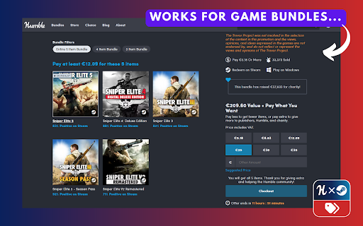 Humble Steam Tags and Links screenshot