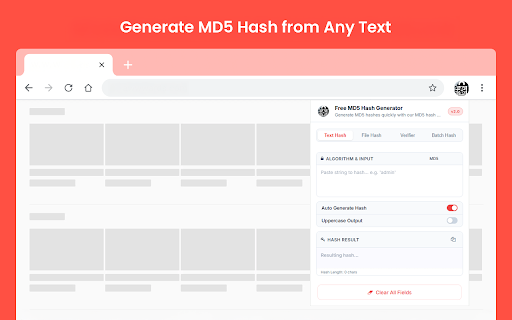 Free MD5 Hash Generator screenshot