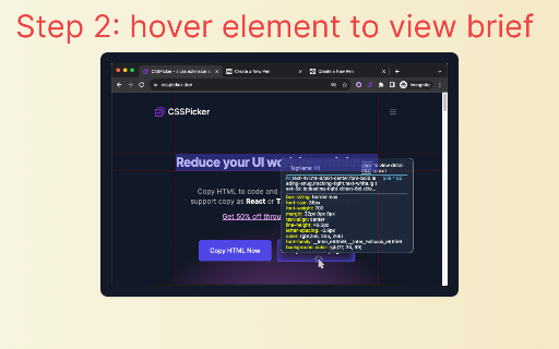 cssPicker - copy css from website screenshot