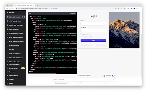 WindChat - ChatGPT & Gemini HTML Previewer screenshot