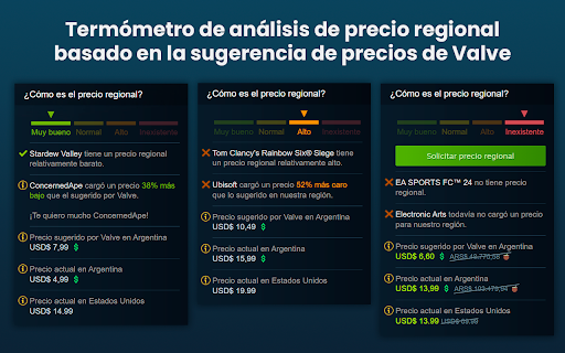 Steamcito: Steam con impuestos Argentina 2026 screenshot