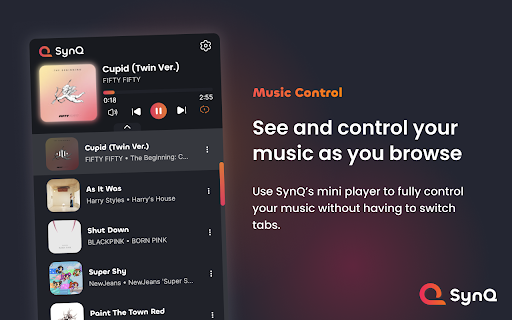 SynQ for Spotify, YouTube, Amazon Music, more screenshot