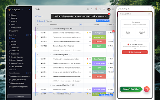 Zoho Projects screenshot