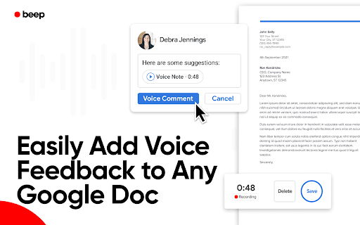 Record Voice Comments in Google Docs - Beep screenshot
