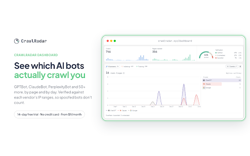 CrawlRadar - AI SEO Checker & GEO Audit screenshot