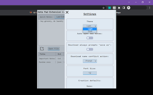 Note Pad Extension screenshot