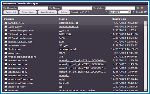 Awesome Cookie Manager screenshot