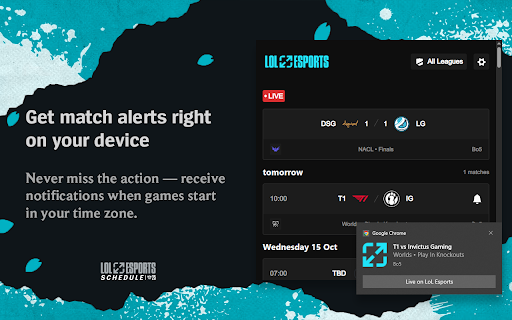 LoL Esports SCHEDULE screenshot
