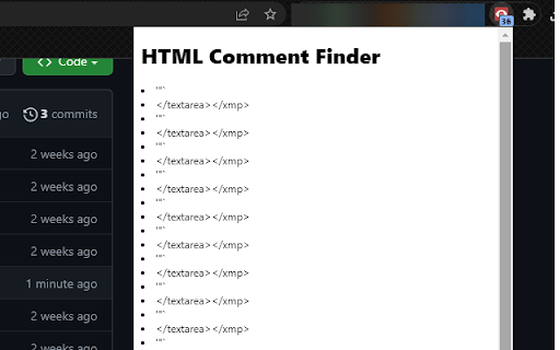 HTML Comments Finder screenshot