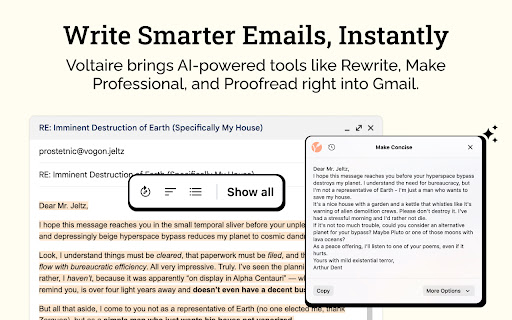 Voltaire - AI Writing Tools screenshot