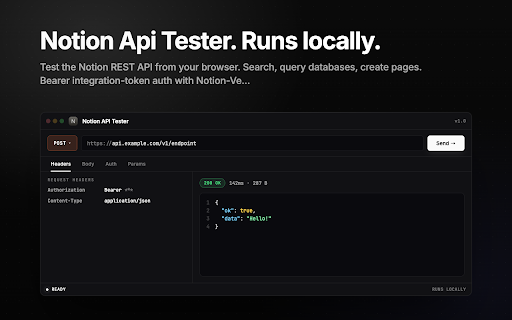 Notion API Tester - Query Databases and Pages via REST screenshot