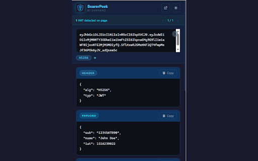 BearerPeek screenshot