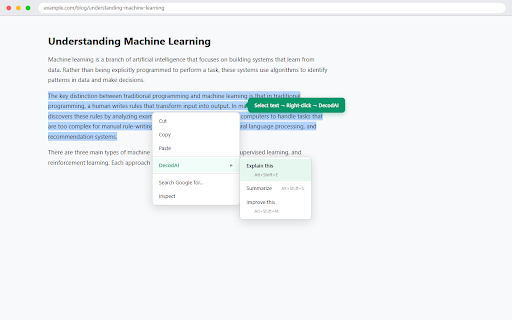 DecodAI — Instant AI Text Assistant screenshot