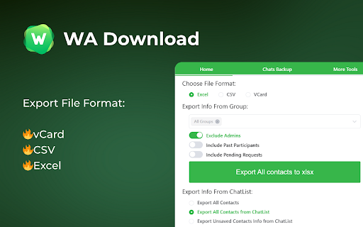 WA Download — WA Chat Backup & Contacts Export screenshot