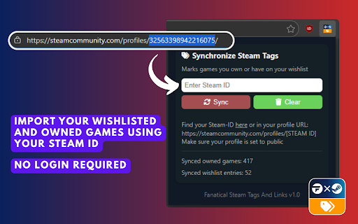 Fanatical Steam Tags and Links screenshot