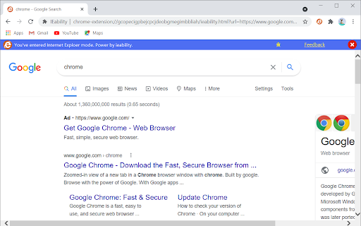 IEability - Open in IE screenshot