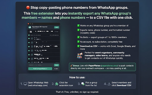WhatsApp Contacts Downloader — Free & Unlimited screenshot