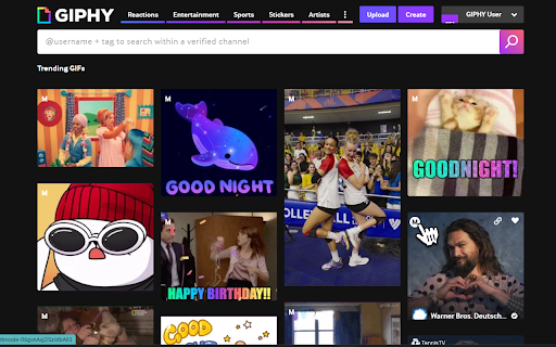 Giphy Markdown Link screenshot