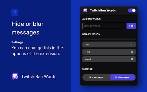 Twitch Ban Words screenshot