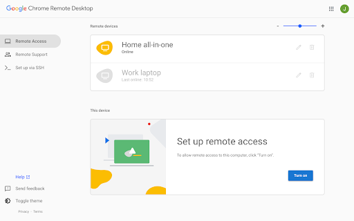 Chrome Remote Desktop screenshot