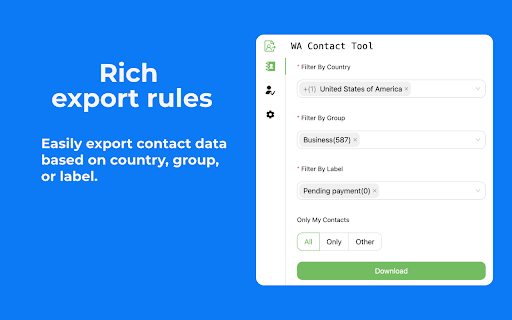 WA Contact| Bulk Export, Check, Send Message, Remark screenshot