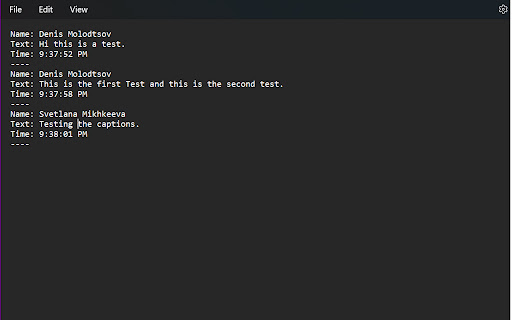 MS Teams Live Captions Saver screenshot