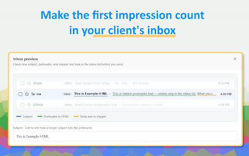 Html2Email: HTML editor and Inserter for Gmail & Yahoo Mail screenshot