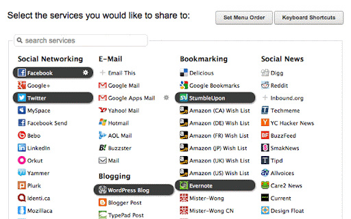 Shareaholic for Google Chrome™ screenshot